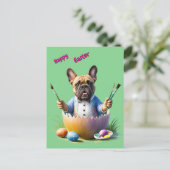 Französische Bulldogge Ei Ostern French Bulldog Briefkaart (Staand voorkant)