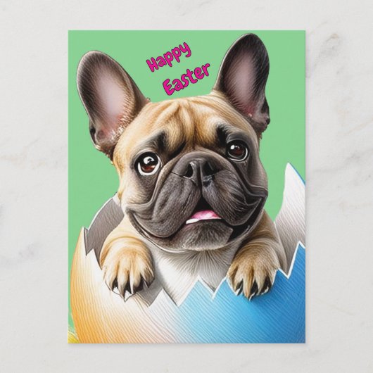 Französische Bulldogge Ei Ostern French Bulldog Feestdagenkaart (Voorkant)