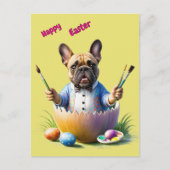 Französische Bulldogge Ei Ostern French Bulldog Feestdagenkaart (Voorkant)