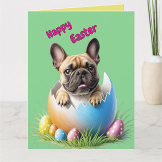 Französische Bulldogge Ei Ostern French Bulldog Kaart