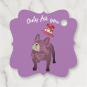 Französische Bulldogge Engel Bedankjes Labels (Achterkant)