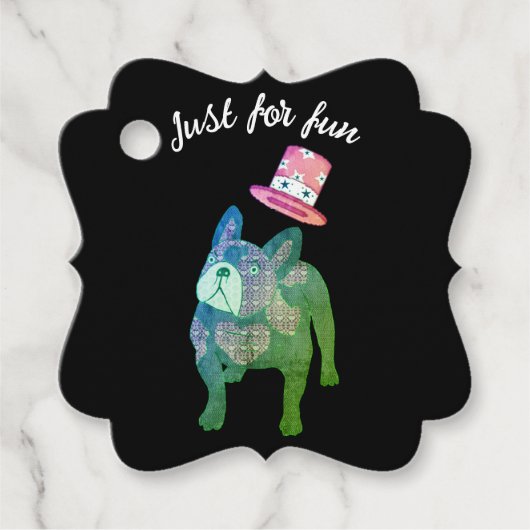 Französische Bulldogge Engel Bedankjes Labels (Voorkant)