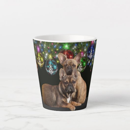 Französische Bulldogge Festlich French Bulldog Latte Mok (Voorkant)