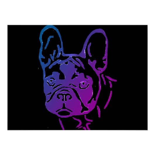 Französische Bulldogge Fotodruck Poster (Voorkant)