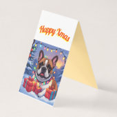 Französische Bulldogge French Bulldog Lichterkette Kaart (Achterkant)