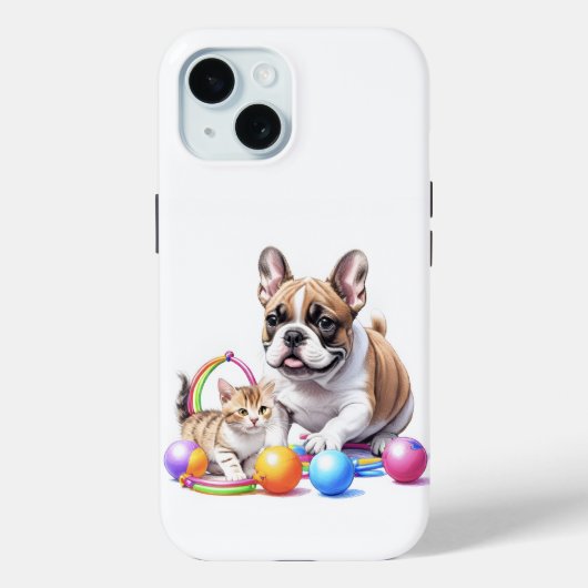 Französische Bulldogge French Bulldog mit Katze Case-Mate iPhone Case (Achterkant)