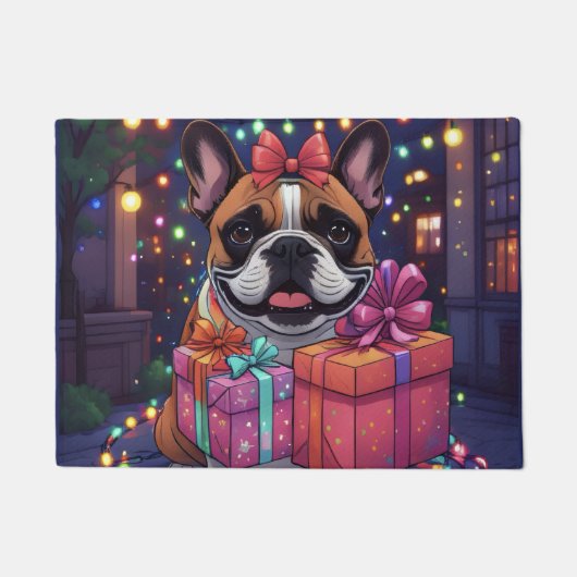 Französische Bulldogge French Bulldog Weihnachten Deurmat (Voorkant)
