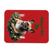 Französische Bulldogge French Bulldog  Weihnachten Magneet (Horizontaal)