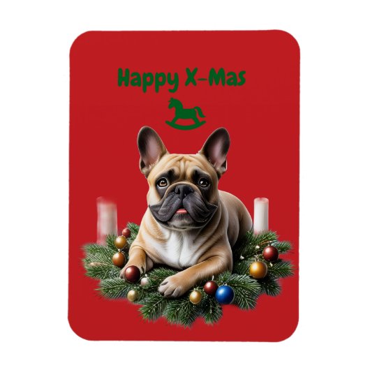 Französische Bulldogge French Bulldog  Weihnachten Magneet (Verticaal)