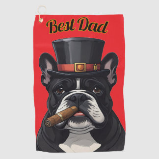 Französische Bulldogge French Bulldog Zigarre Golfhanddoek