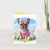 Französische Bulldogge Frohe Ostern French Bulldog Feestdagen Kaart (Achterkant)