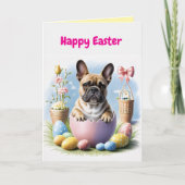 Französische Bulldogge Frohe Ostern French Bulldog Kaart (Voorkant)