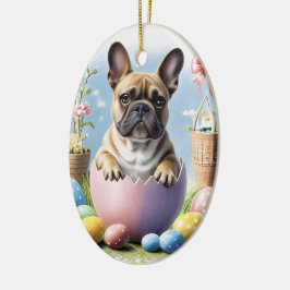 Französische Bulldogge Frohe Ostern French Bulldog Keramisch Ornament