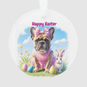 Französische Bulldogge Frohe Ostern French Bulldog Ornament (achterkant)