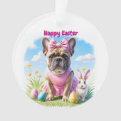 Französische Bulldogge Frohe Ostern French Bulldog Ornament (voorkant)