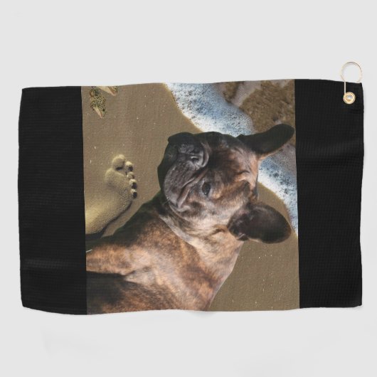 Französische Bulldogge Golfhandtuch Golfhanddoek (Horizontaal)