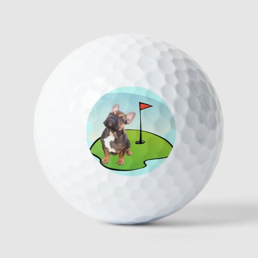Französische Bulldogge Golfplatz French Bulldog Golfballen (Voorkant)