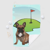 Französische Bulldogge Golfplatz French Bulldog Golfhanddoek (Insitu)