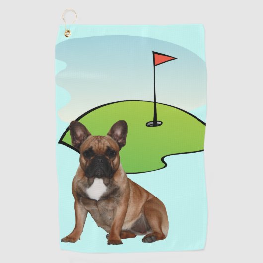 Französische Bulldogge Golfplatz French Bulldog Golfhanddoek (Voorkant)