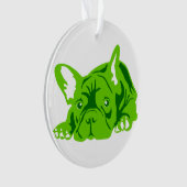 Französische Bulldogge grün Ornament (voorkant)
