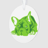 Französische Bulldogge grün Ornament (voorkant)