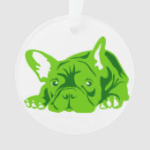 Französische Bulldogge grün Ornament (voorkant)