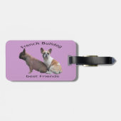 Französische Bulldogge Gute Freunde French Bulldog Bagagelabel (Achterkant horizontaal)