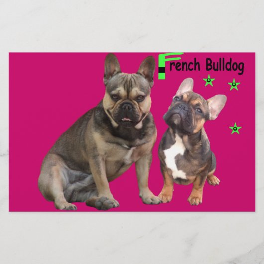 Französische Bulldogge Gute Freunde French Bulldog Briefpapier (Voorkant)