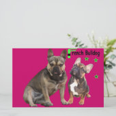 Französische Bulldogge Gute Freunde French Bulldog Briefpapier (Staand voorkant)