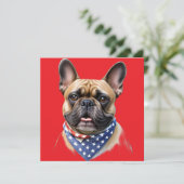 Französische Bulldogge Halstuch Labor Day Bulldog (Staand voorkant)