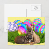 Französische Bulldogge Happy Easter French Bulldog Briefkaart (Voorkant / Achterkant)