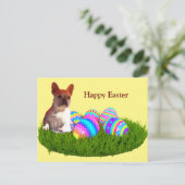 Französische Bulldogge Happy Easter French Bulldog Feestdagenkaart (Staand voorkant)