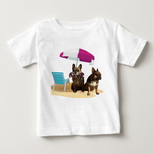 französische Bulldogge happy Summer Baby Shirt (Voorkant)