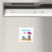 französische Bulldogge happy Summer Magnet (Insitu (Vaatwasser))