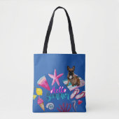 Französische Bulldogge Hello Summer French Bulldog Tote Bag (Voorkant)