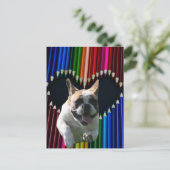französische Bulldogge Herz French Bulldog  Briefkaart (Staand voorkant)