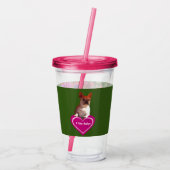 Französische Bulldogge Herz French Bulldog Mutter Acryl Drinkbeker (Achterkant)