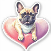 Französische Bulldogge Herz Muttertag  Sticker (Voorkant)