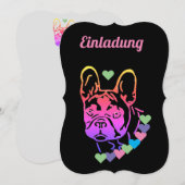 Französische Bulldogge Herzhalsband French Bulldog Kaart (Voorkant / Achterkant)