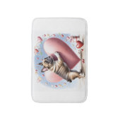 Französische Bulldogge Herzsprung French Bulldog Badmat (Voorkant Verticaal)