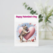 Französische Bulldogge Herzsprung French Bulldog  Briefkaart (Staand voorkant)