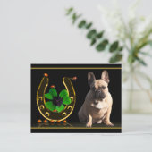 Französische Bulldogge Hufeisen French Bulldog Briefkaart (Staand voorkant)