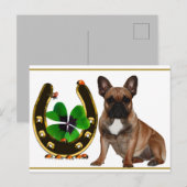 Französische Bulldogge Hufeisen French Bulldog Briefkaart (Voorkant / Achterkant)