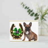 Französische Bulldogge Hufeisen French Bulldog Briefkaart (Staand voorkant)