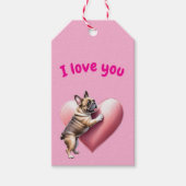 Französische Bulldogge i love Valentinstag  Cadeaulabel (Voorkant)