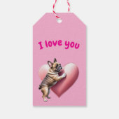 Französische Bulldogge i love Valentinstag  Cadeaulabel (Achterkant)