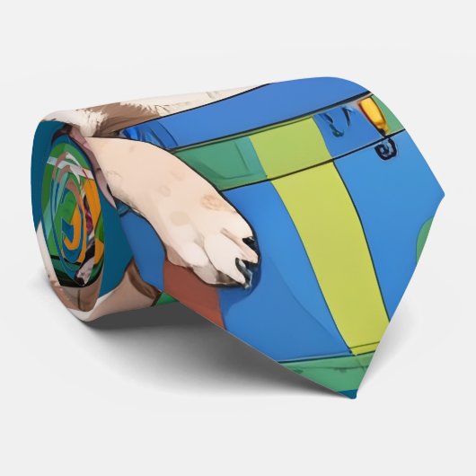 französische Bulldogge im Heißluftballon  Stropdas (Opgerold)