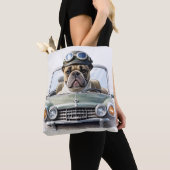 Französische Bulldogge im Oldtimer Vatertag Tote Bag (Dichtbij)