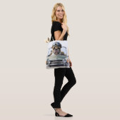 Französische Bulldogge im Oldtimer Vatertag Tote Bag (Op model)