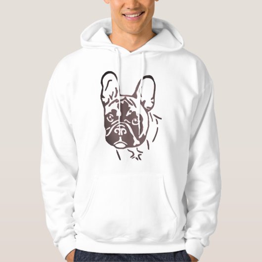 Französische Bulldogge im Stroh French Bulldog  Hoodie (Voorkant)